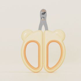 Cat nail clippers, dog nail clippers, cat and dog full nail clippers, double hole small blind clippers, cat and dog universal pet products (Specifications: individual, colour: yellow)