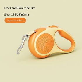 Pet traction rope, telescopic traction rope, dog traction rope, automatic traction rope, walking dog traction rope, one piece for cross-border shippin (Specification (L * W): individual, colour: Shell traction rope -3m unlit orange)