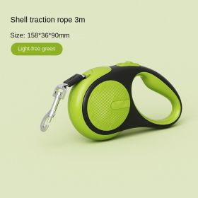 Pet traction rope, telescopic traction rope, dog traction rope, automatic traction rope, walking dog traction rope, one piece for cross-border shippin (Specification (L * W): individual, colour: Shell traction rope -3m unlit green)