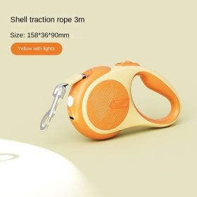 Pet traction rope, telescopic traction rope, dog traction rope, automatic traction rope, walking dog traction rope, one piece for cross-border shippin (Specification (L * W): individual, colour: Shell traction rope -3m with light orange)