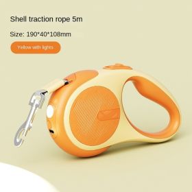Pet traction rope, telescopic traction rope, dog traction rope, automatic traction rope, walking dog traction rope, one piece for cross-border shippin (Specification (L * W): individual, colour: Shell traction rope -5m with light orange)