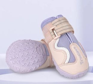 Pet dog walking shoes mesh breathable dog shoes (Color: Purple, size: Size7-7cm)