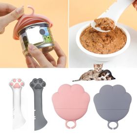 Multifunction Pet Canned Spoon Jar Opener Puppy Feeding Mixing Wet Dry Scoop Cat Dog Accessories Feeder Shovel Pets Tableware Multifunction Pet Canned (Color: gray)