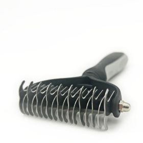 Professional Pet Tool Grooming Brush For Pet Dog Cat Deshedding Tool (Color: gray, Type: Pet Grooming Tool)