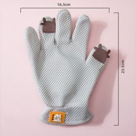 Pet Glove Cat Grooming Glove Cat Hair Deshedding Brush Gloves Cat Floating Hair Pet Hair Removal Brush Dog Bathing Massage Comb Silicone Hair Removal (Color: gray, Type: Left)