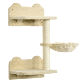Kitten Activity Center With Condo Modern Cat Tree Tower Cat Activity Tower (Color: Beige, Type: Pets)